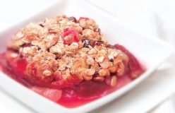 Rhubarb and Pear Crumble