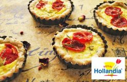 Maasdam Cheese, Roast Tomato and Rocket Quiches